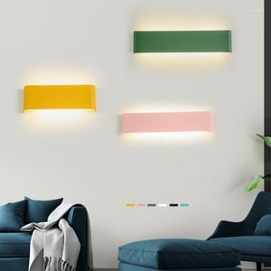 Lâmpadas de parede Modern Simples Long LED Light Escada Iluminação Sconce Sala de estar Lâmpada de cabeceira Banheiro Espelho