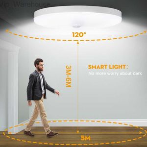 モーションセンサー天井ライトホーム屋内通路LEDライトリビングルーム照明器具円形スマートランプ電球天井シャンデリアランプHKD230825