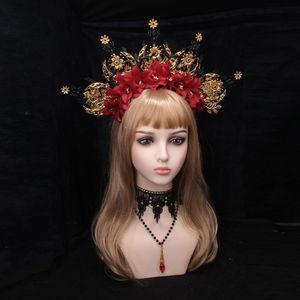 Черная готика с завесой паука призрак Aura Snake Medusa Halo Witch Wedding Crown Halloween Headrress