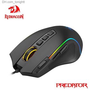 Redragon Predator M612 USB有線RGBゲーミングマウス8000 DPIプログラム可能なゲームマウスバックライトコンピュータPCラップトップQ230825の人間工学