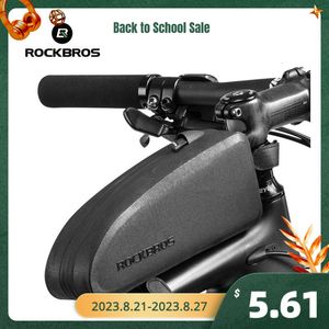 Packtaschen Taschen ROCKBROS Fahrradtasche Wasserdicht Radfahren Top Vorderrohr Rahmentasche Große Kapazität MTB Rennrad Fahrradtasche Schwarz Fahrradzubehör 230824