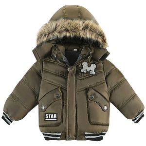 Daunenmantel für Kleinkinder, Jungen, Daunenjacke, Pelzkragen, Kapuze, dick, warm, Winter, Schneeanzug, Mantel, Parka, winddicht, Fleece, Puffer-Oberbekleidung x0825