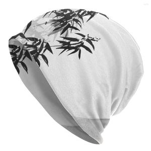 Berets Unisex Casual Hat Bamboo Tree And Mountains Boat Cap Winter Warm Beanies Adult Hip Hop Bonnet