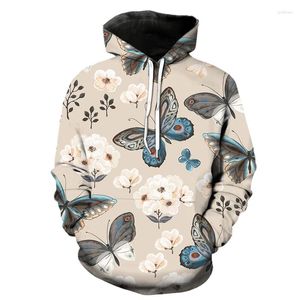 Erkek Hoodies Sonbahar Kış Erkekler Bayanlar Hoodie Zarif Karikatür Kelebek 3D Baskılı Sweatshirt Moda Sokak Giyim Çocuk Hip Hop