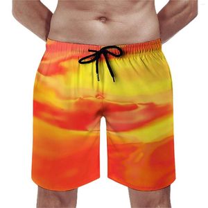 Men's Shorts Summer Board Fire Water Sports Surf Abstract Print Design Beach Retro Quick Dry Swim Trunks Plus Size