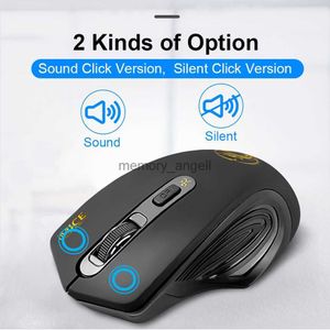 USB Wireless Mouse 2000DPI USB 2.0 Приемник оптической компьютерной мыши 2,4 ГГц эргономичные мыши для ноутбука Sound Silent Mouse HKD230825