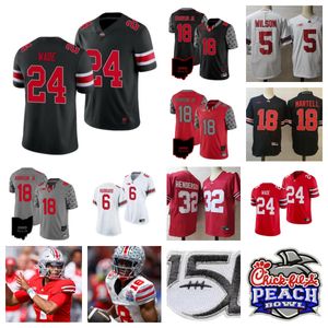 Ohio State Buckeyes ED futbol forması 55 Matthew Jones 41 Josh Proctor 21 Pryor 7 Kyion Grayes 28 Carrico 18 Marvin Harrison Jr. 9 Jayden Ballard 51 Montgomery