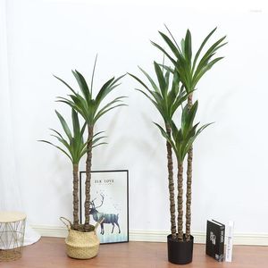 Decorative Flowers 150cm Artificial Large Tropical Plant Sisal Potted Dracaena Tall Tree Floor Bonsai Living Room Home Garden Indoor