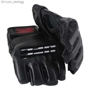 MMA Black ferocious fighting half-finger gloves Tiger muay thai boxing pads boxing gloves men mma fight sanda glove box boxers Q230825