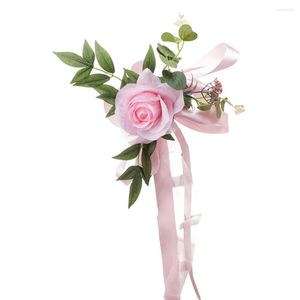 Декоративные цветы прочные украшения цветочный орнамент цветочный орнамент розовый шелковый свадебный стул Декор белые запасы