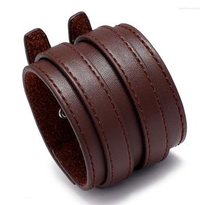 Armreif Jessingshow Punk-Stil Breites Lederarmband Herren Einfache Doppelschicht Männlich Weiblich Armbänder Armreifen Armbänder Vintage-Schmuck