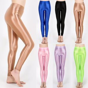 Women's Leggings Glossy Pants Women Fashion Satin Opaque Sexytights Shiny Slim High Elastic Yoga Swim Sports Bodybuilding S-3XL