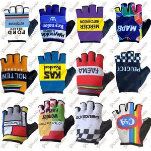 Cykelhandskar 24 Modeller Retro Sockproof Gel Pad Cycling Gloves Half Finger Sport Gloves Män Kvinnor Cykel Gym Fitness Glå