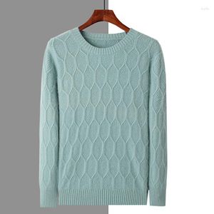 Erkek Sweaters Mvlyflrt 2023 Sonbahar/Kış Giyim Elmas Kalın Yuvarlak Boyun Mink Kaşmir Kazak Külot BR-1010
