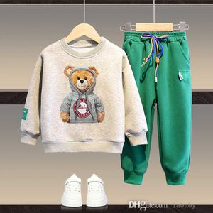 Designer bebê meninos meninas roupas crianças agasalho dos desenhos animados 3d moletom e cordão sweatpant conjuntos criança sweatsuit escola duas peças conjunto jogging terno outfits 1-13y