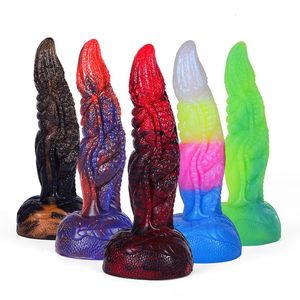 Dildos/Dongs płynny silikon realistyczny silny silny ssanie masażer prostaty Dildos Duże tyłek Animal Animal Monster Dildo Sex Toys for Women 230825