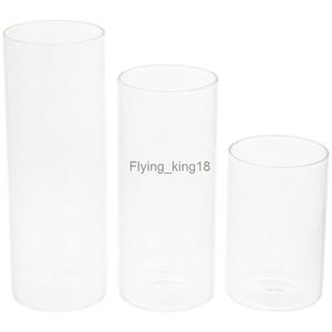 3PCS przezroczysty szklany cylinder wazony kubek świecy stół wazon do dekoracji stolika ślubnego formalny produkt HKD230825