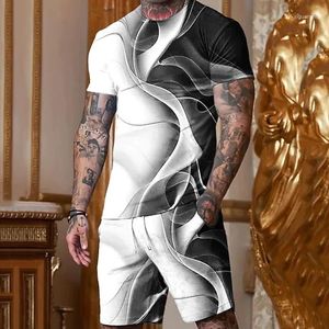 Men's Tracksuits Clothes For Men T-Shirt Suits 3D Printed Fashion Design Round Neck Outdoor Street Short Sleeve Clothing Apparel 2pcs Basic