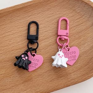 Heart Charm Car Key Chain Cute 3D Cartoon Ghost Halloween Dekorationer härliga Halloween Keychain för reklamgåva