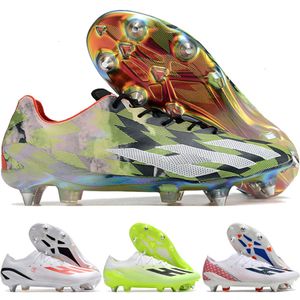 Skicka med Bag Quality Soccer Boots X CrazyFast.1 SG MOVERABLE METAL SPIKES FOTBALL CLEATS MÄR MOFT GRUND LÄDER Bekväma tränare Knit Soccer Shoes Size US 6.5-11.5