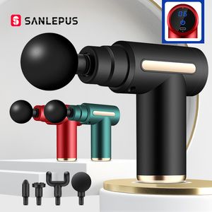 Massage Gun SANLEPUS Electric LCD Display Massager For Body Neck Back Pain Gout Relief Deep Muscle Relaxation Fitness Slimming 230824