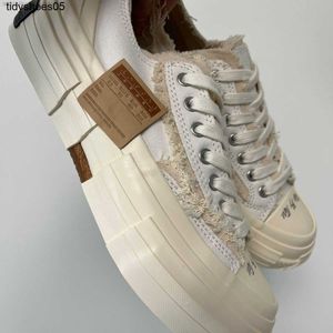 Xvessels/Vessel Wu Shoes same Jianhao's white low top raised thick soled canvas vulcanized men's and women's half drag YJH1