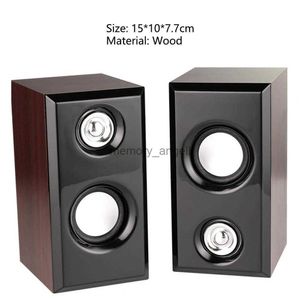 Altoparlanti per computer Audio surround alimentato tramite USB Altoparlanti cablati da tavolo in legno Subwoofer stereo basso per smartphone portatile HKD230825