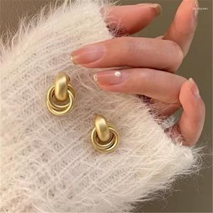 Stud Earrings XIALUOKE Retro Geometric Metal Circular Ring Mini Simple For Women Personality Party Trendy Jewelry Gift