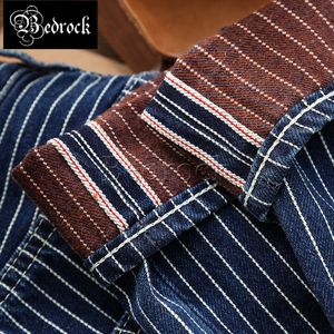 Męskie dżinsy MBBCAR 13 unz Blue Striped Dżinsy Vintage Raw Denim Amekaji Retro One Planowane swobodne spodnie Slim Pencil Pants 7340 230824