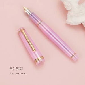 Fountain Pens Luksus Jinhao 82 Fountain Pen Transparency Pen Pen Pen Golden Ef F. NIB Business Office School Supplies Writing Ink Pen 230825