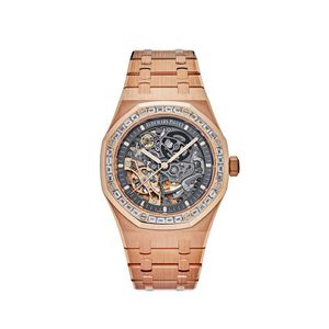 Audpi Automatische mechanische Uhren Schweizer Luxusarmbanduhren Audpi Royal Oak Double Balance Wheel Openworked Baguette 15412or.zz... HB4S