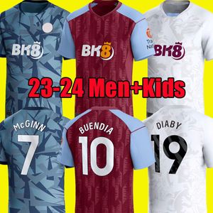 Kamara Diaby Cash Aston Villaes 23 24 Soccer Jerseys 2023 2024 Watkins Buendia McGinn J. Ramsey Traore Digne Douglas Luiz Mings Coutinho Men Kids Away Football Shirts