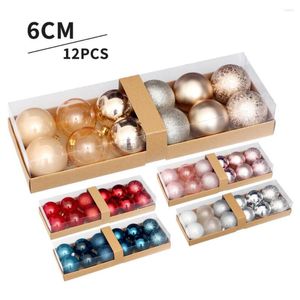 Party Decoration Christmas Tree Pendants Decorations 12pcs Exquisite Painted Xmas Balls Gift Box Ornaments Home Decor Supplies