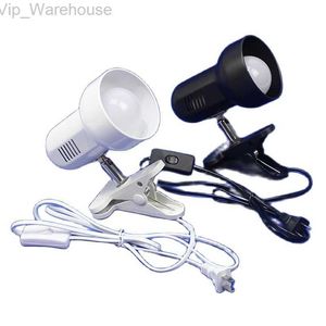 Clip-on-Schreibtischlampe mit Schalter, E27-Lichthalter, Metall-Tischklemmlampe, Kunststoff-Clip-Leselampe für Büro, Arbeit, Schlafzimmer HKD230824