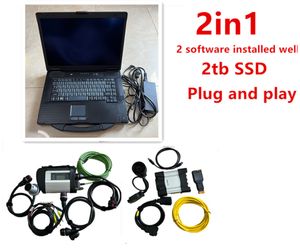 2in1 SD Connect C4 med ICOM för BMW Nästa förinstallerade 2TB SSD Laptop CF-52 I5 8G Diagnostic Tool Ready Use