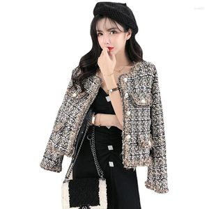 Kurtki damskie Korea Wersja Slim Fashion Quality Kurtka Tweed Single Bered Femeed Tops Coats