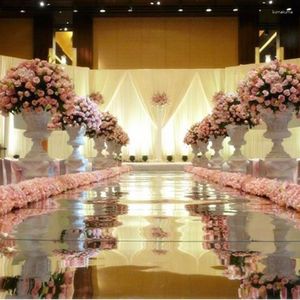 Party Supplies 10m Per Lot 1.2m Wide Shine Silver Mirror Carpet Aisle Runner For Romantic Wedding Favors Decoration 2023 Arrival