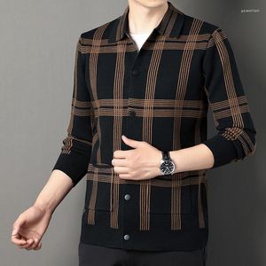 Men's Sweaters Knitted Cardigan Square Stripe Sweater Fashion Casual Versatile Winter