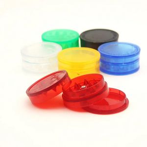 Smoking Accessories Plastic herb crusher grinders 3 parts 40mm 60mm cigarette tobacco colorful acrylic grinder for smokeing