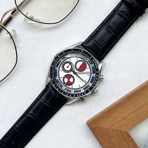 Quartz Men Watches 43mm Fashion Leather Male Sport Chronograph Watch Clock för Male Students Wristwatch Calender Reloj Hombre