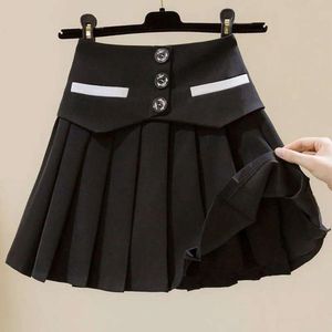 Half Skirt Womens Autumn Short High Waist Skinny Pleated Casual Korean Fashion Girls
