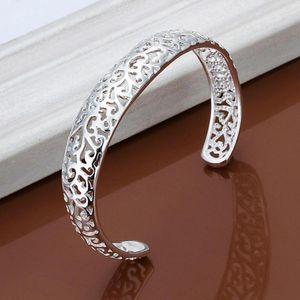 Bangle Silver Color Women Lady Girl Cute Favorite Gift Retro Charm Exquisite Circular Open Bracelet Fashion Jewelry