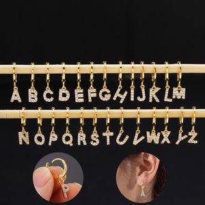 Hoop Huggie DODOAI A Z 6mm Custom Initial Earrings Letter Micro encrusted Zircon Alphabet Small For Kids And Women 230824