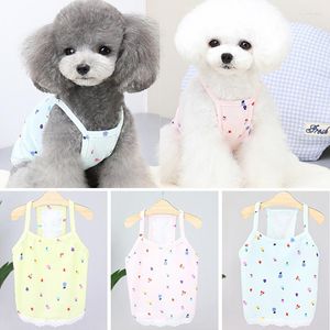 Dog Apparel Pet Sling Dessert Print Vest Cotton Camisole Sweet Comfortable Cute Casual Cartoon