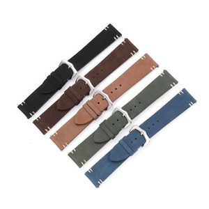 Uhrenarmbänder Highend-Schaffelllederarmband Mattiertes Wildleder 20 mm 22 mm Schnellverschluss-Smartwatch 230825