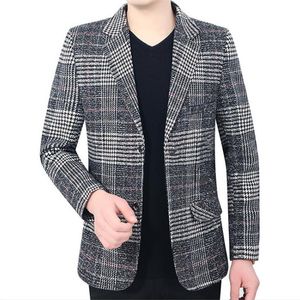 Men Blazers Suit Coats Male Business Casual Plaid Coat Brand Clothing247e