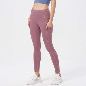 LU Wave Dot Printed Yoga Pinters Boczne kieszenie wysokiej jakości fitness Winda dla kobiet