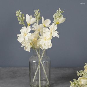 Dekorativa blommor 4st konstgjorda korta grenar delphinium falsk siden för hemdekord dekoration äktenskap bröllop evenemang blommor arrangemang