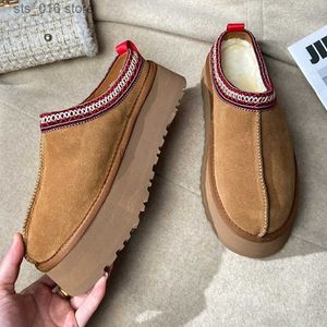 Kadınlar Retro Yeni Kar Kış Sıcak Süet Deri Tembel Loafers Kadın Bayan Kadın Düz Bottine Botas Botlar Mujer Ayakkabı T230824 4148B 0B837