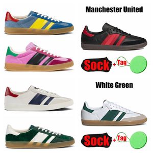 2023 Nya designer Sneakers Mens Womens Gazelles Luxury Vegan Pink Velvet Red Black White Trainers Sport